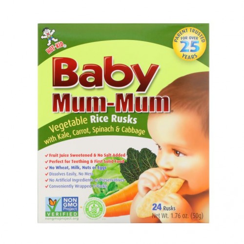 Hot Kid, Baby Mum-Mum, 식물성 라이스 러스크, 24개입