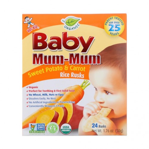 Hot Kid, Baby Mum-Mum, 고구마 & 당근 라이스 러스크, 24 개입, 각 1.76 oz (50 g)