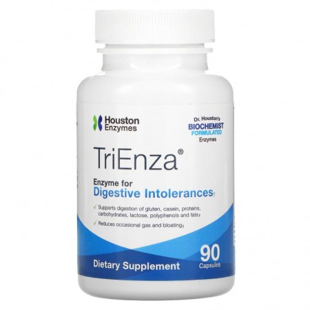 Houston Enzymes, TriEnza, 소화 장애를 위한 효소, 캡슐 90정