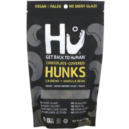Hu, Chocolate-Covered Hunks, Cashews + Vanilla Bean, 4 oz (113 g)