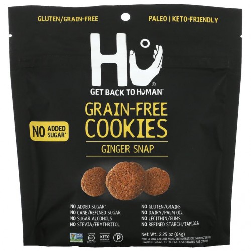 Hu, Grain-Free Cookies, Ginger Snap, 2.25 oz (64 g)