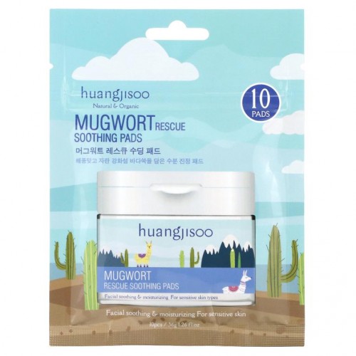 Huangjisoo, 머그워트, 레스큐 수딩 패드, 10개, 36g(1.26fl oz)