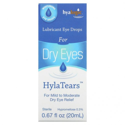 Hyalogic, HylaTears, 안구 건조증 윤활 점안액, 20ml(0.67fl oz)