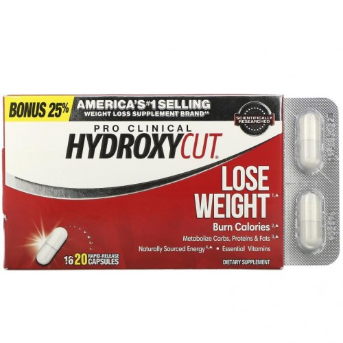Hydroxycut, Pro Clinical Hydroxycut, 체중 감량, 빠른 방출 캡슐 20정