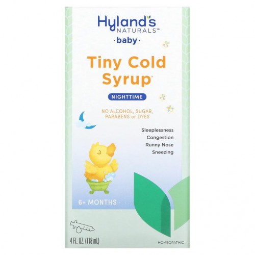 Hyland's, Baby, Tiny Cold Syrup, Nighttime, Ages 6 Months+, 4 fl oz (118 ml)