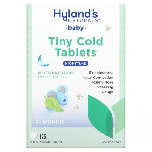 Hyland's, Baby, Tiny Cold Tablets, Nighttime, 6+ Months, 125 Quick-Dissolving Tablets