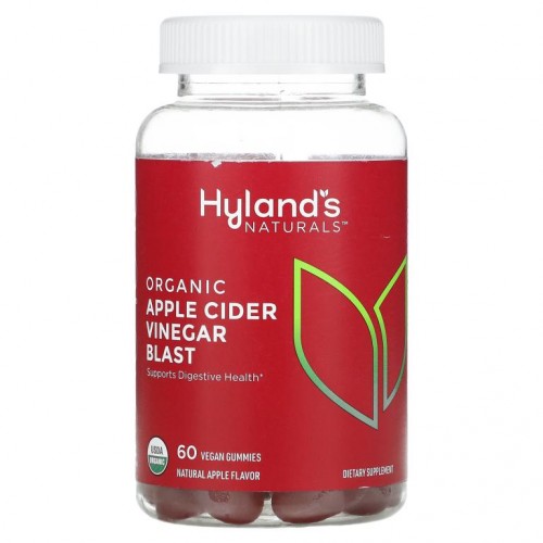 Hyland's, 유기농 애플 사이다 식초 블라스트 구미젤리, 천연 사과 맛, 비건 구미젤리 60개