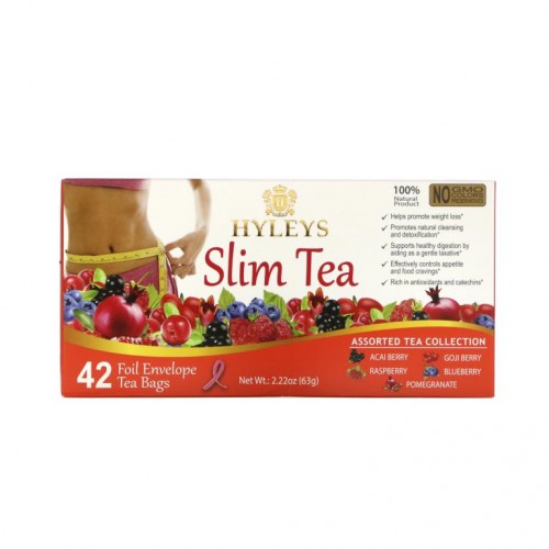 Hyleys Tea, 슬림 티, 종합 티 컬렉션, 포일 포장 티백 42개, 개당 1.5g(0.05oz)