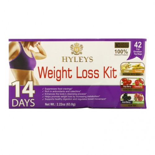 Hyleys Tea, 체중 감량 키트 14일분, 티백 42개, 63g(2.22oz)