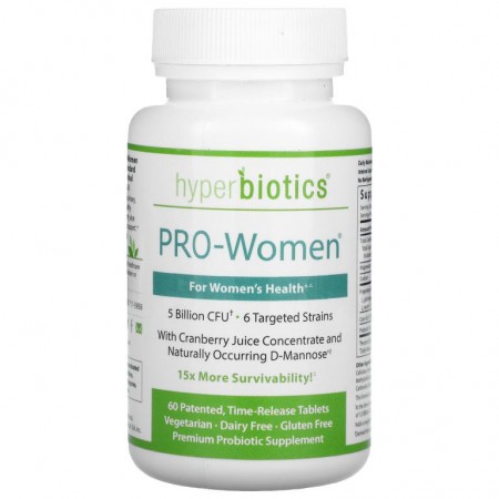 Hyperbiotics, PRO-Women, 50억CFU, 서방정 60정