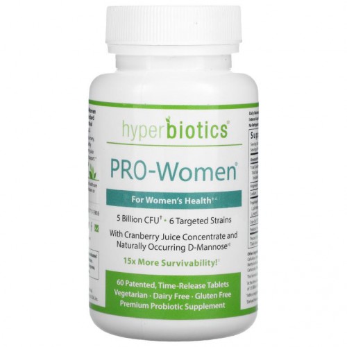 Hyperbiotics, PRO-Women, 50억CFU, 서방정 60정