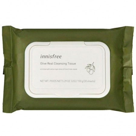 Innisfree, 올리브 리얼 클렌징 티슈, 30장