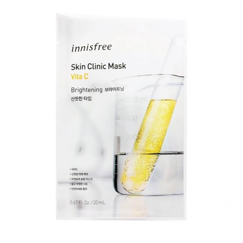 Innisfree, 스킨 클리닉 뷰티 마스크, 비타 C, 브라이트닝, 1매, 20ml(0.67fl oz)