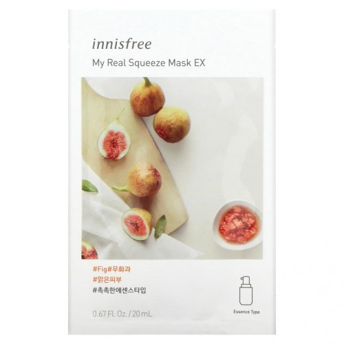 Innisfree, 마이 리얼 스퀴즈 뷰티 마스크 EX, 무화과, 1매, 20ml(0.67fl oz)