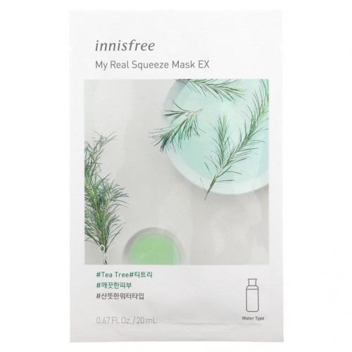 Innisfree, 마이 리얼 스퀴즈 뷰티 마스크 EX, 티트리, 1매, 20ml(0.67fl oz)