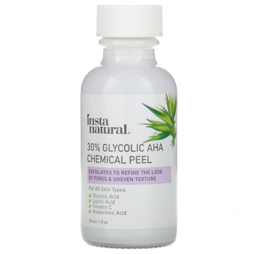 InstaNatural, 30% 글리콜릭 AHA 케미컬 필링, 30ml(1fl oz)