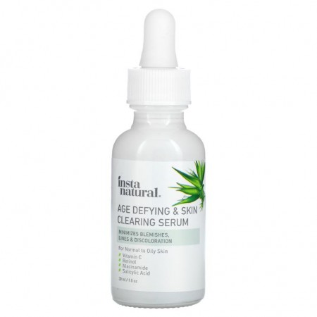 InstaNatural, 에이지 디파잉 & 스킨 클리어링 세럼, 30ml (1 fl oz)