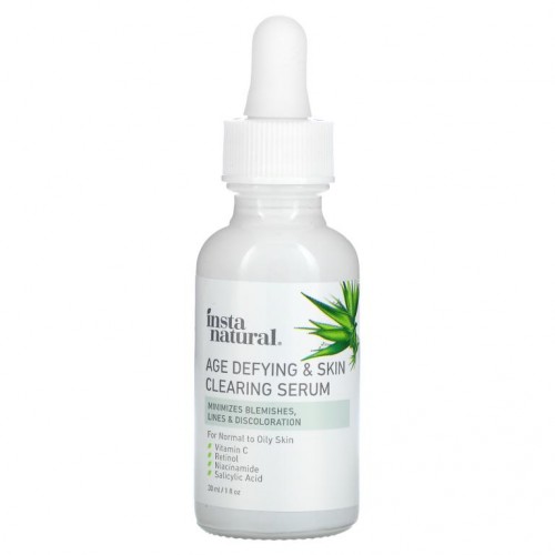InstaNatural, 에이지 디파잉 & 스킨 클리어링 세럼, 30ml (1 fl oz)