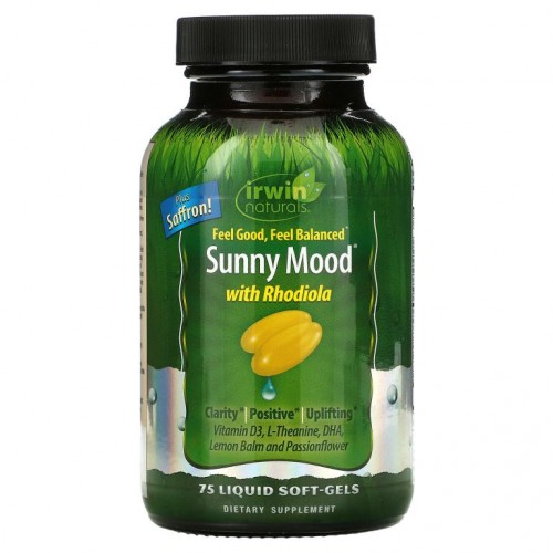 Irwin Naturals, 홍경천이 함유된 Sunny Mood, 액상 소프트젤 75정