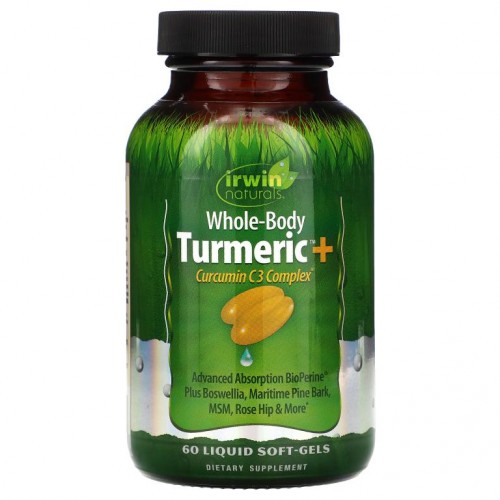 Irwin Naturals, Whole-Body Turmeric+, 액상 소프트젤 60정