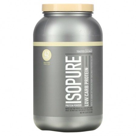 Isopure, 저탄수화물,단백질 파우더,구운 코코넛,1.36kg(3lb)