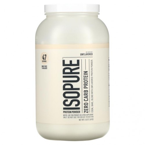 Isopure, 탄수화물 제로, 프로틴 파우더, 무맛, 1.36kg(3lb)