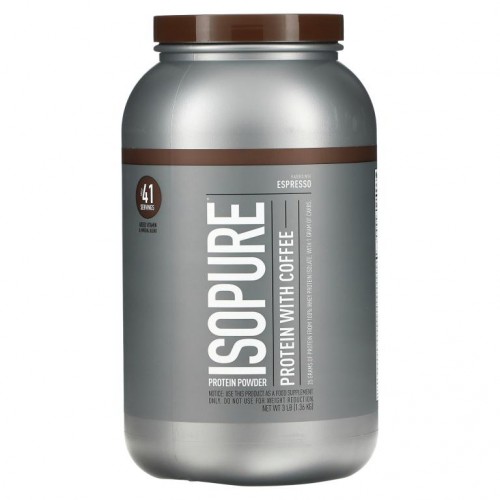 Isopure, 커피 함유 프로틴 파우더, 에스프레소 맛, 1.36kg(3lb)