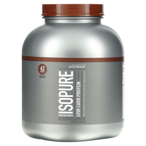 Isopure, 저탄수화물 단백질 분말, 더치 초콜릿, 2.04kg(4.5lb)