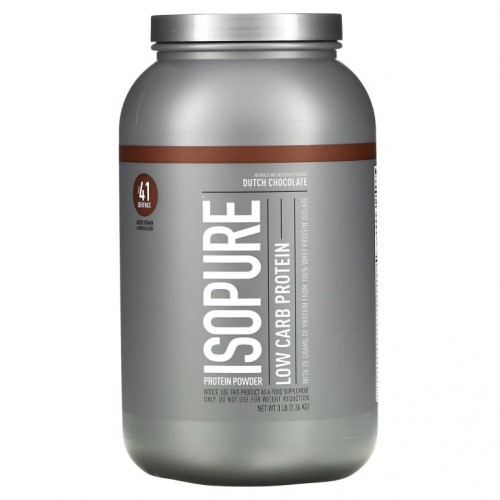 Isopure, 이소퓨어 로우 카브 파우더, 네덜란드 초콜릿, 3 파운드 (1361 그램)
