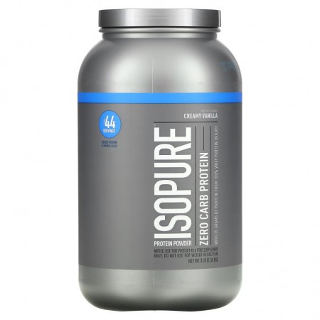 Isopure, Zero Carb, 단백질 분말, 크리미 바닐라, 1.36kg(3lbs)
