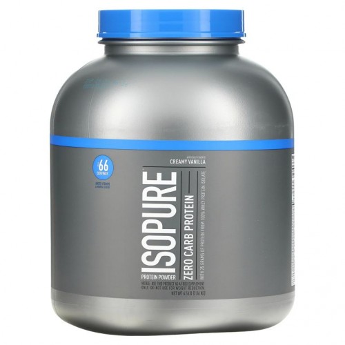 Isopure, Zero Carb, 단백질 분말, 크리미 바닐라, 2.04 kg(4.5 lb)