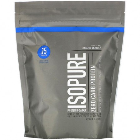 Isopure, Zero Carb, 프로틴 파우더, 크림 바닐라, 454g(1lb)