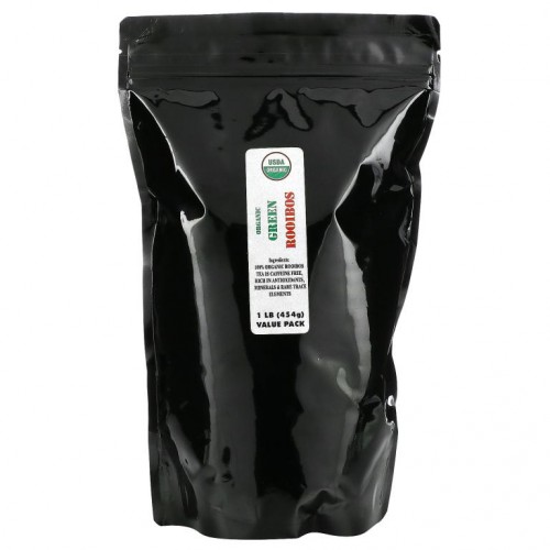 J&R Port Trading Co., 유기농 그린루이보스, 카페인 없음, 454 g(1 lb)