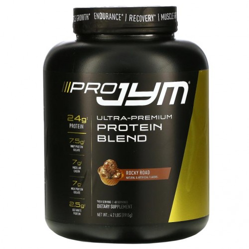 JYM Supplement Science, 울트라 프리미엄 단백질 혼합물, 로키 로드, 1,915g(4.2lbs)
