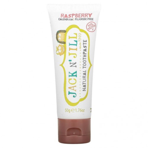 Jack n' Jill, 천연 치약, 생후 6개월 이상 영아용, 라즈베리 향, 50g(1.76oz)