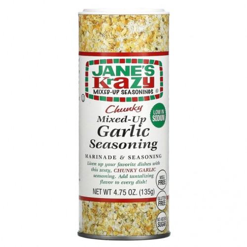 Jane's Krazy, Mixed-Up Seasonings, Chunky Mixed-Up Garlic Seasoning, 4.75 oz (135 g)