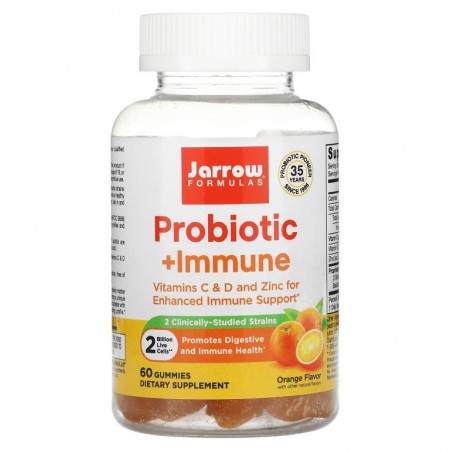 Jarrow Formulas, 프로바이오틱 + 면역, 오렌지 맛, 20억, 구미젤리 60개