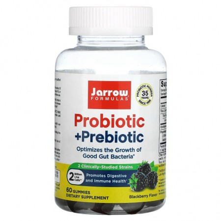 Jarrow Formulas, 프로바이오틱 + 프리바이오틱, 블랙베리 맛, 20억, 구미젤리 60개