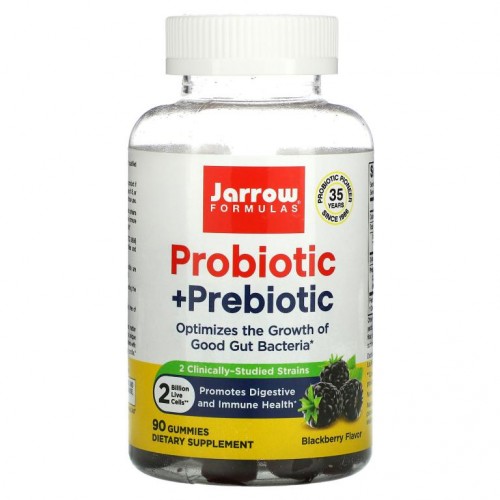 Jarrow Formulas, 프로바이오틱 + 프리바이오틱, 블랙베리, 구미젤리 90개