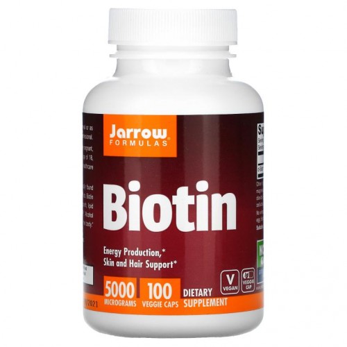 Jarrow Formulas, 비오틴, 5,000mcg, 베지 캡슐 100정