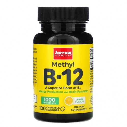 Jarrow Formulas, 메틸 B12, 레몬, 1,000mcg, 츄어블 사탕 정제 100정