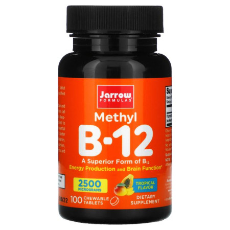 Jarrow Formulas, 메틸 B12, 트로피컬 맛, 2,500mcg, 츄어블 100정
