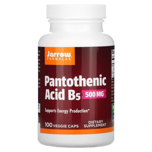 Jarrow Formulas, 판토테산 B5, 500mg, 베지 캡슐 100정