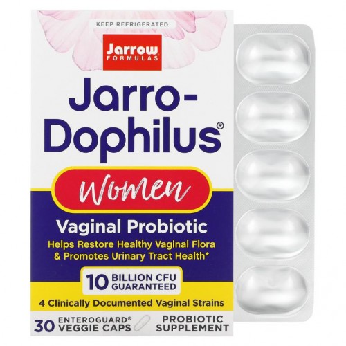 Jarrow Formulas, Jarro-Dophilus, 질 건강 프로바이오틱, 여성용, 100억, EnteroGuard 베지 캡슐 30정