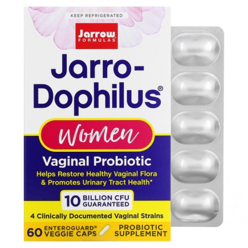 Jarrow Formulas, Jarro-Dophilus, 질 건강 프로바이오틱, 여성용, 100억, Enteroguard 베지 캡슐 60정
