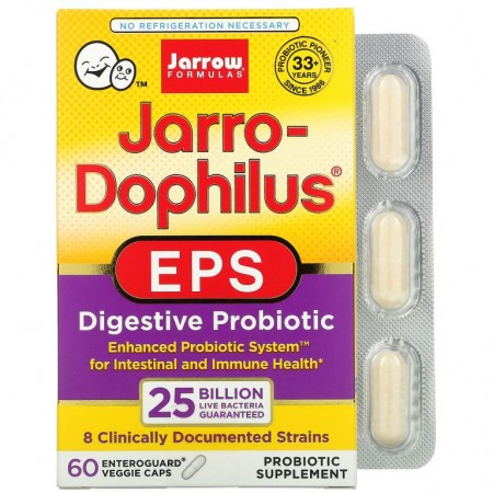 Jarrow Formulas, Jarro-Dophilus EPS, 250억, EnteroGuard 베지 캡슐 60정