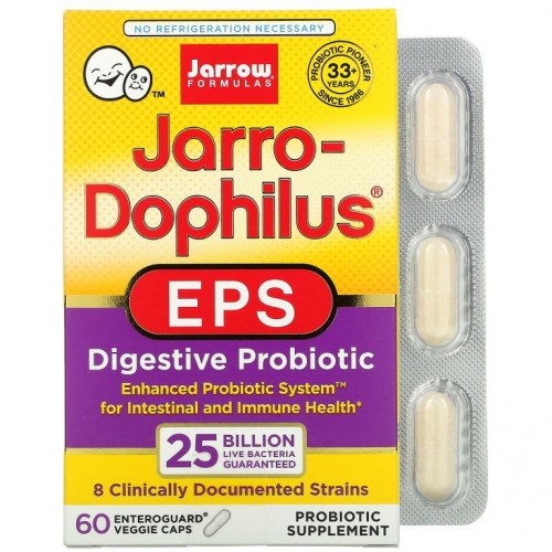 Jarrow Formulas, Jarro-Dophilus EPS, 250억, EnteroGuard 베지 캡슐 60정