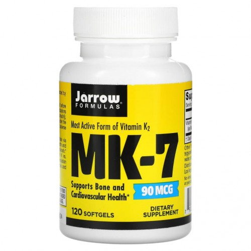 Jarrow Formulas, MK-7, 비타민K2(MK-7), 90mcg, 소프트젤 120정