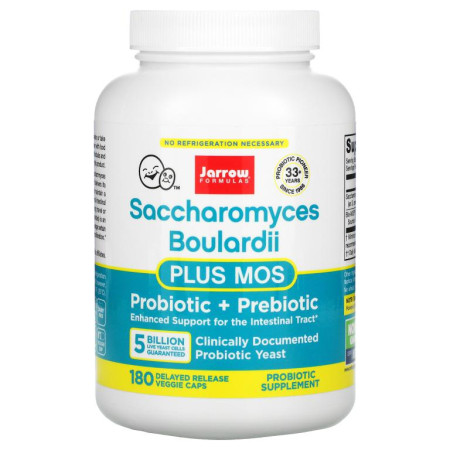 Jarrow Formulas, 사카로미세스 보울라디 플러스 MOS, 50억, 지연 방출 베지 캡슐 180정