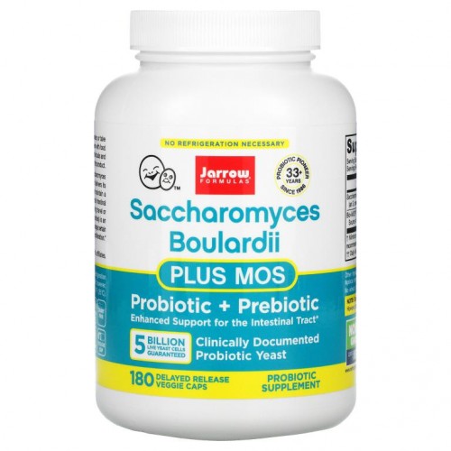 Jarrow Formulas, 사카로미세스 보울라디 플러스 MOS, 50억, 지연 방출 베지 캡슐 180정